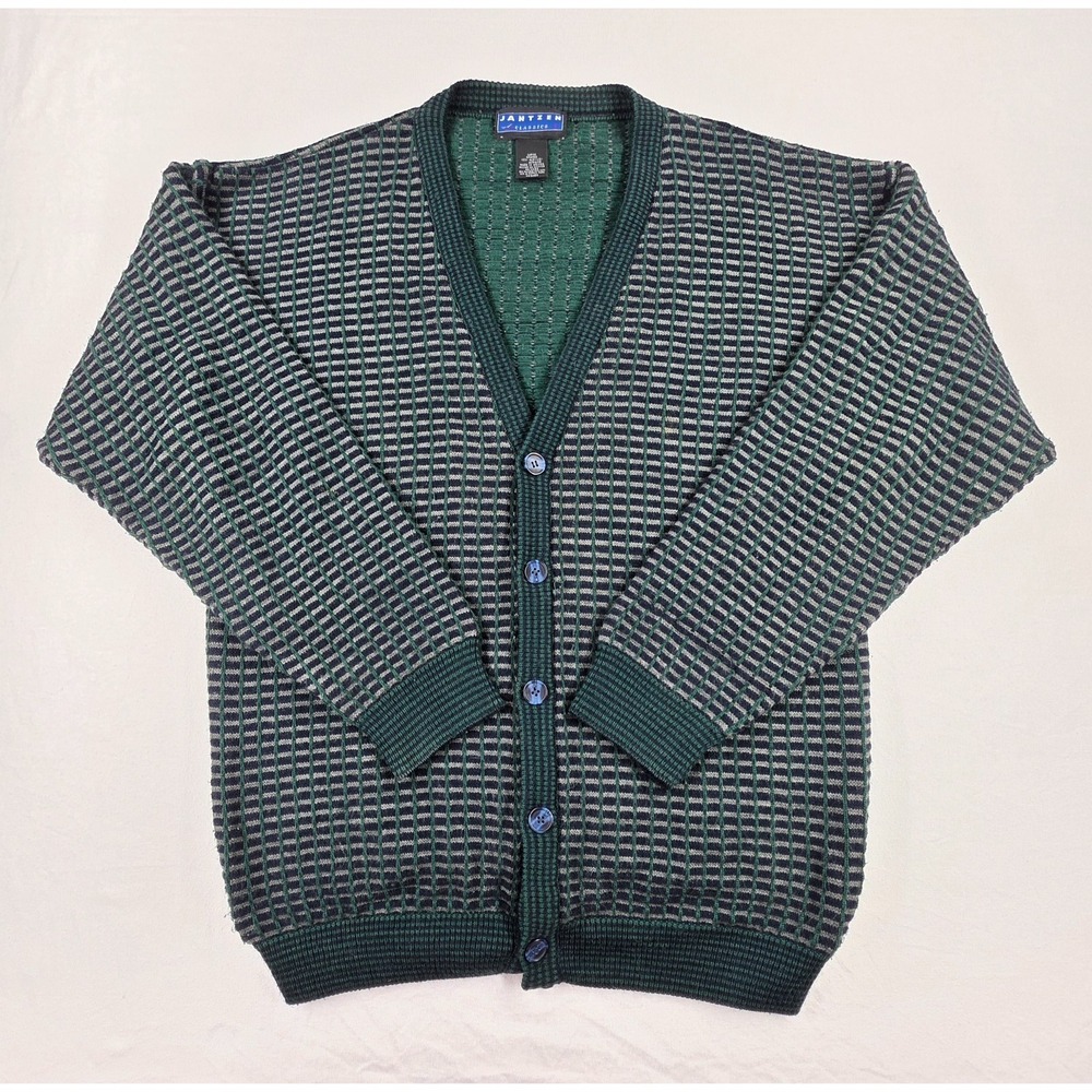 Vintage Jantzen Classics Cardigan Sweater Mens L Grandpacore‎